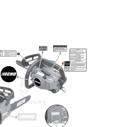 ECHO part X524000990 — IPL diagram snippet (6x zoom, amber highlight)