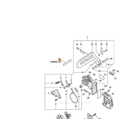 ECHO part X524001180 — IPL diagram snippet (6x zoom, amber highlight)