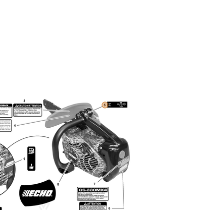ECHO part X524001450 — IPL diagram snippet (6x zoom, amber highlight)