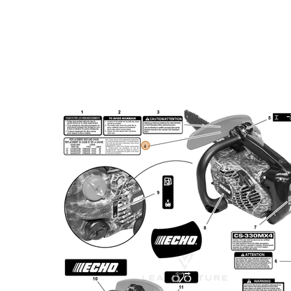 ECHO part X524001491 — IPL diagram snippet (6x zoom, amber highlight)