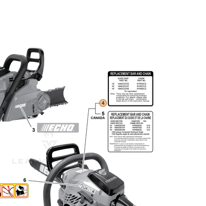 ECHO part X524001641 — IPL diagram snippet (6x zoom, amber highlight)