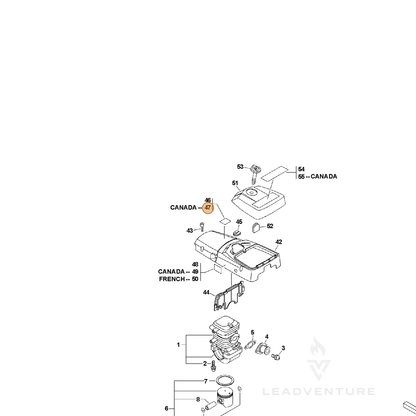 ECHO part X524001720 — IPL diagram snippet (6x zoom, amber highlight)