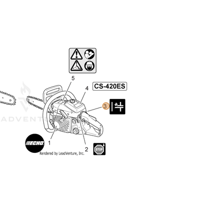 ECHO part X524001900 — IPL diagram snippet (6x zoom, amber highlight)