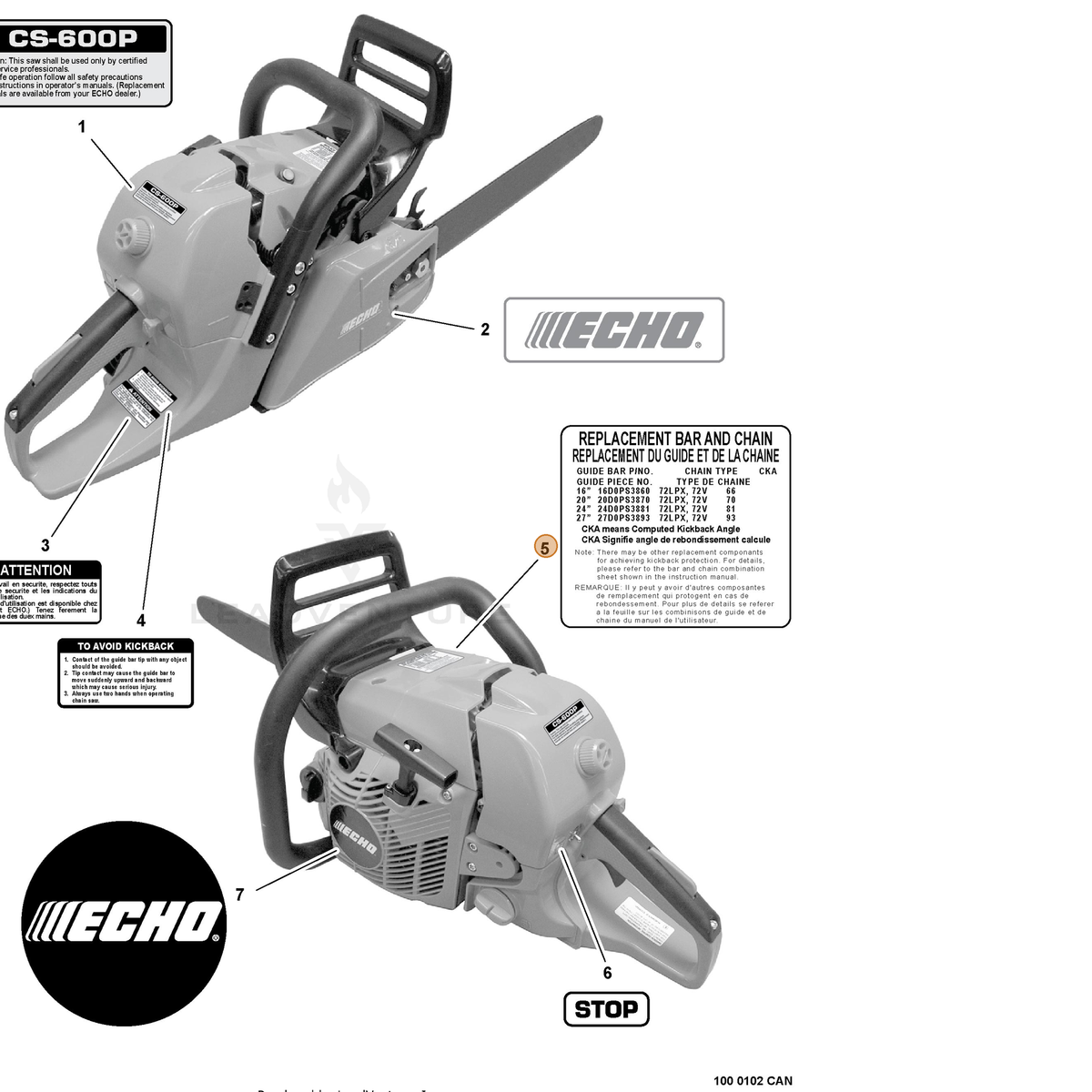 ECHO part X524002260 — IPL diagram snippet (6x zoom, amber highlight)