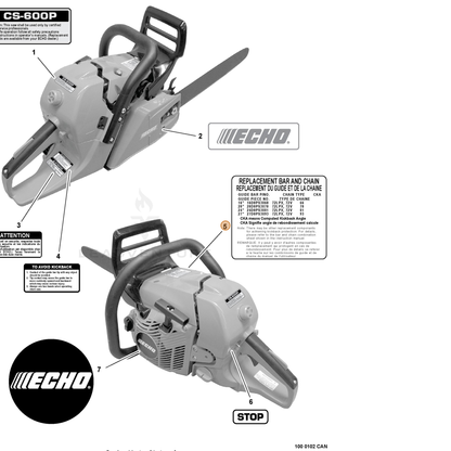 ECHO part X524002260 — IPL diagram snippet (6x zoom, amber highlight)