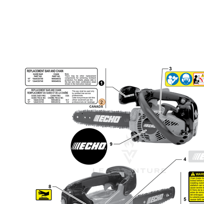 ECHO part X524003910 — IPL diagram snippet (6x zoom, amber highlight)