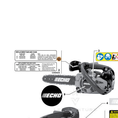 ECHO part X524003920 — IPL diagram snippet (6x zoom, amber highlight)