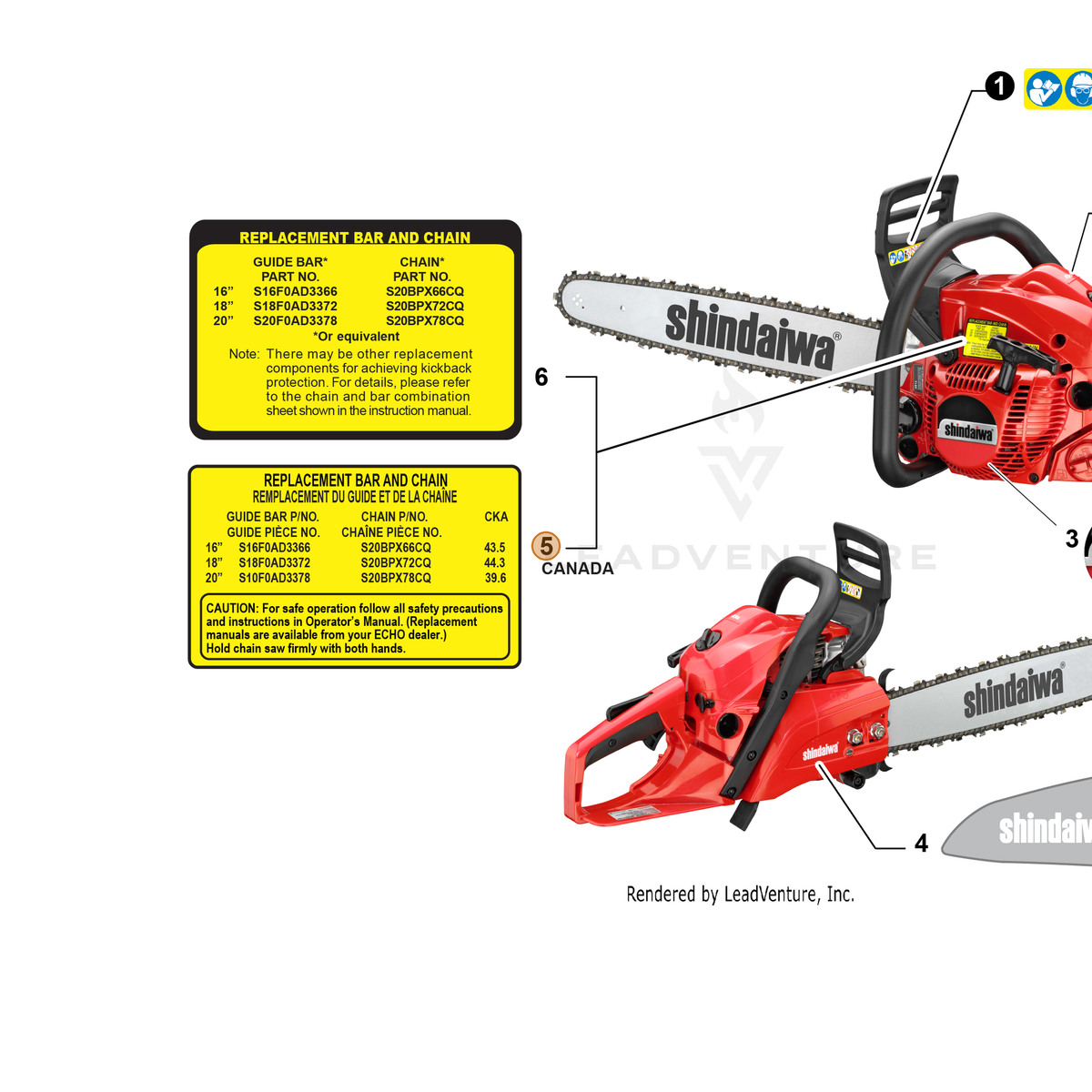 ECHO part X524005550 — IPL diagram snippet (6x zoom, amber highlight)