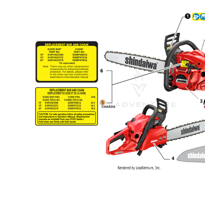 ECHO part X524005550 — IPL diagram snippet (6x zoom, amber highlight)