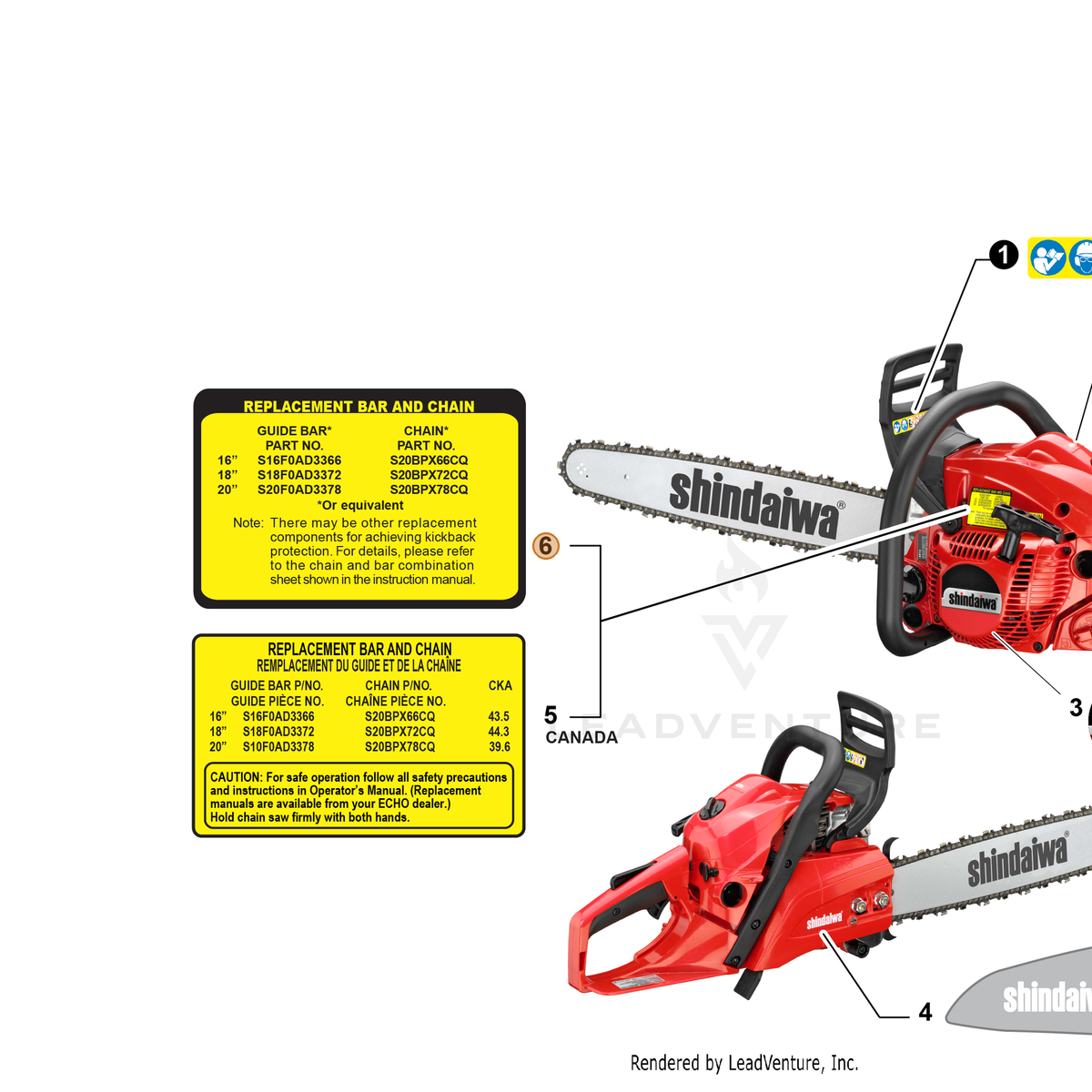 ECHO part X524005560 — IPL diagram snippet (6x zoom, amber highlight)