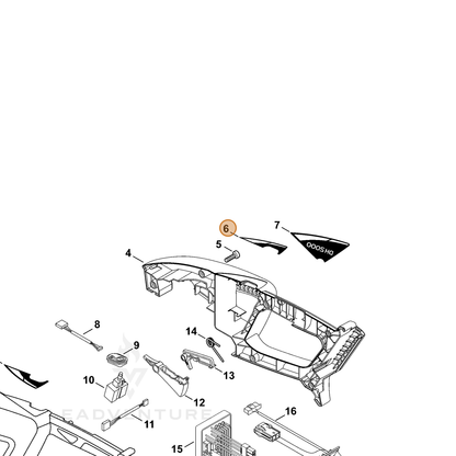 ECHO part X524005850 — IPL diagram snippet (6x zoom, amber highlight)
