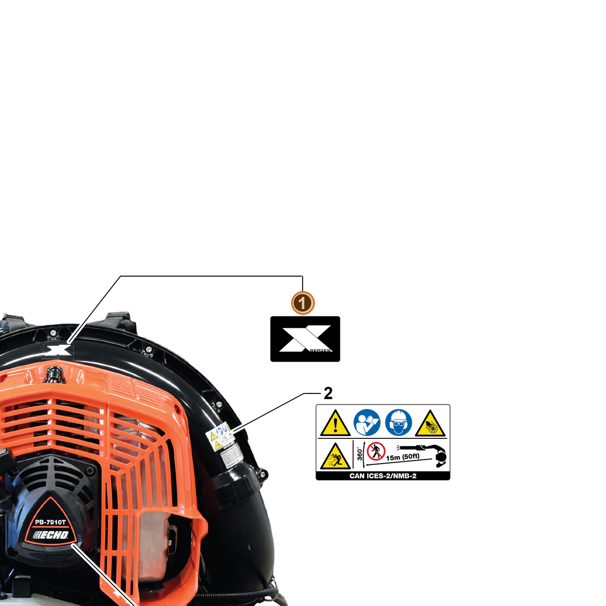 ECHO part X530000610 — IPL diagram snippet (6x zoom, amber highlight)