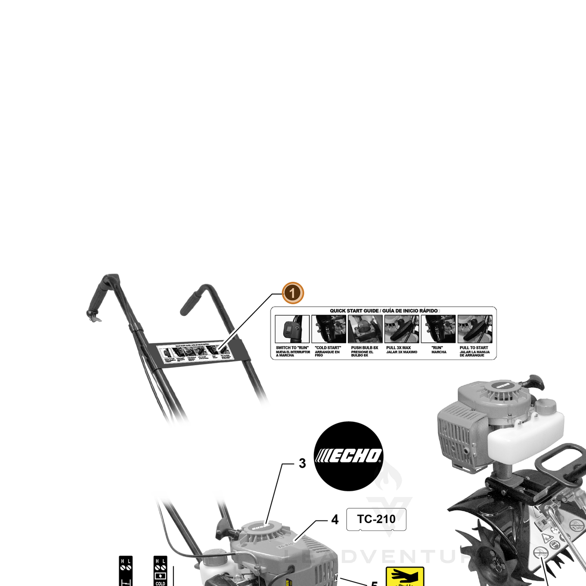 ECHO part X532004840 — IPL diagram snippet (6x zoom, amber highlight)