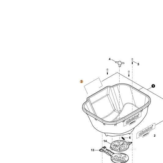 Echo part X532005950 — IPL diagram snippet (6x zoom, amber highlight)