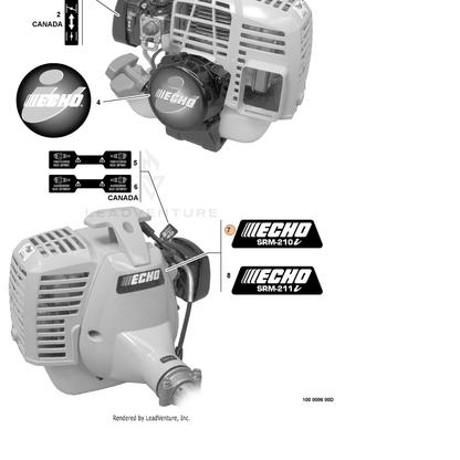 ECHO part X543000320 — IPL diagram snippet (6x zoom, amber highlight)