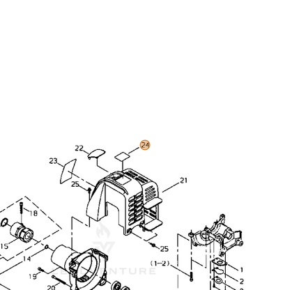 Echo part X543001500 — IPL diagram snippet (6x zoom, amber highlight)