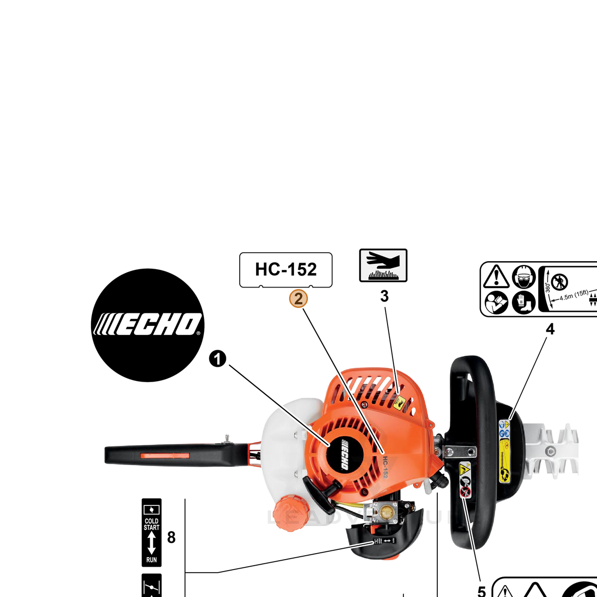ECHO part X543003740 — IPL diagram snippet (6x zoom, amber highlight)