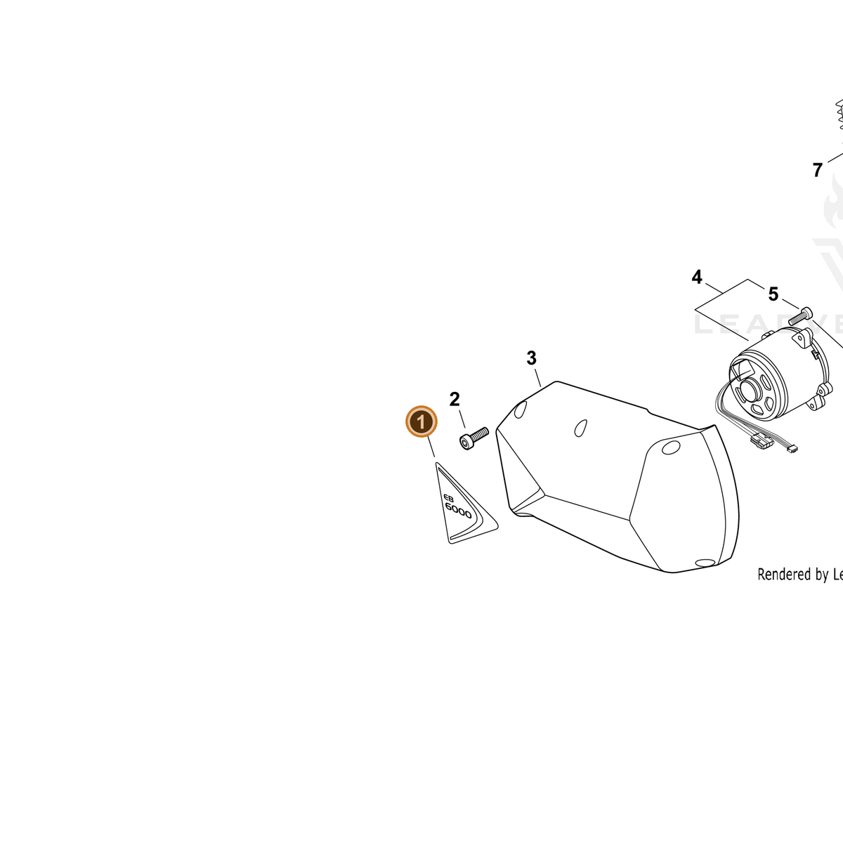 ECHO part X543004730 — IPL diagram snippet (6x zoom, amber highlight)