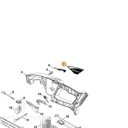 ECHO part X543004750 — IPL diagram snippet (6x zoom, amber highlight)