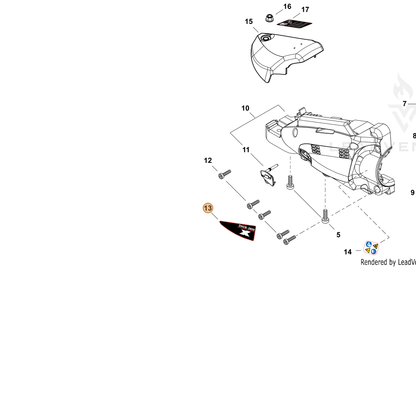 ECHO part X543006220 — IPL diagram snippet (6x zoom, amber highlight)