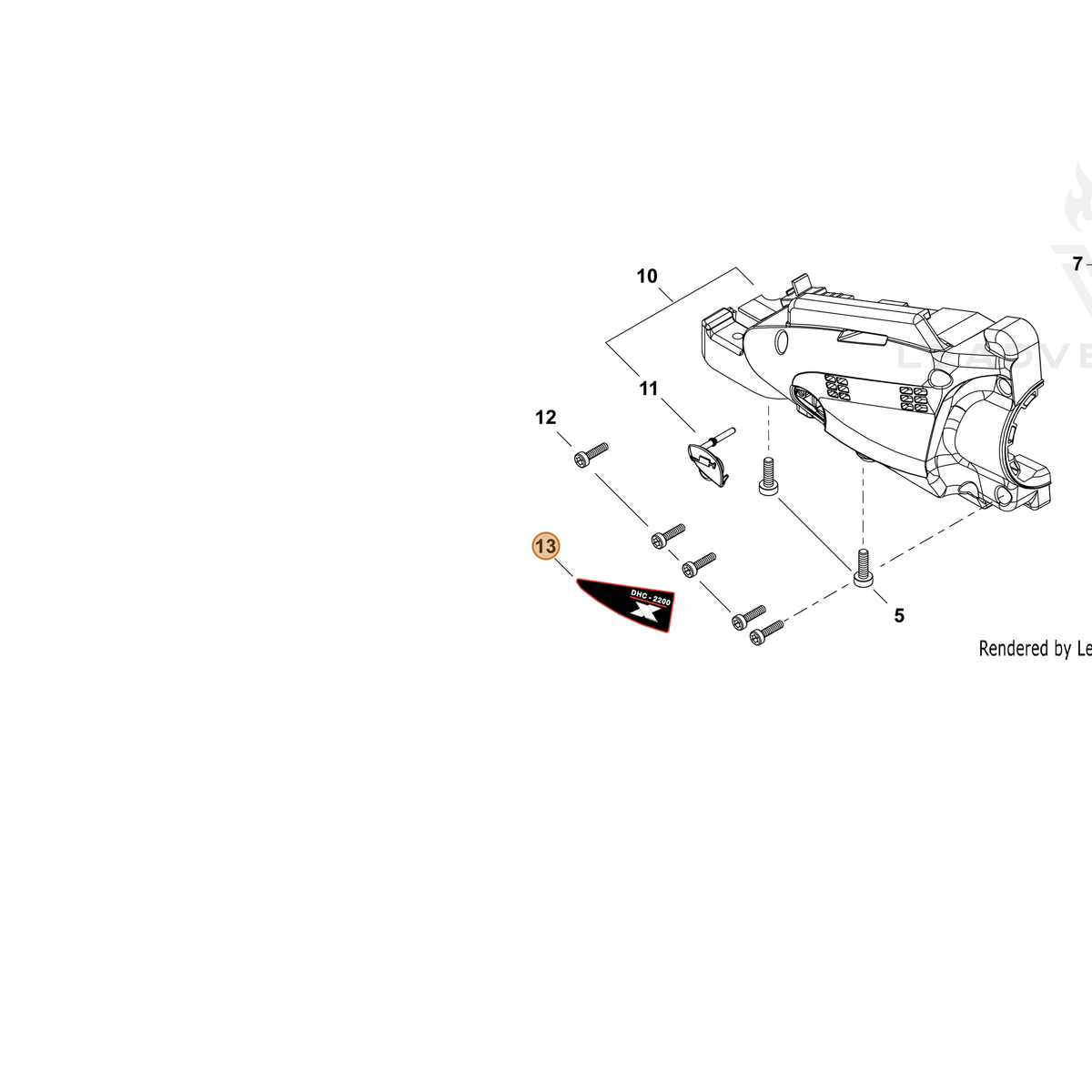 ECHO part X543006250 — IPL diagram snippet (6x zoom, amber highlight)