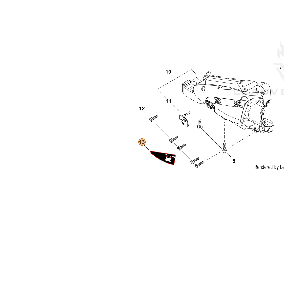 ECHO part X543006260 — IPL diagram snippet (6x zoom, amber highlight)