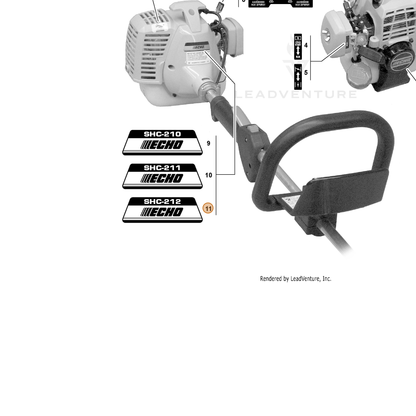 ECHO part X547000100 — IPL diagram snippet (6x zoom, amber highlight)