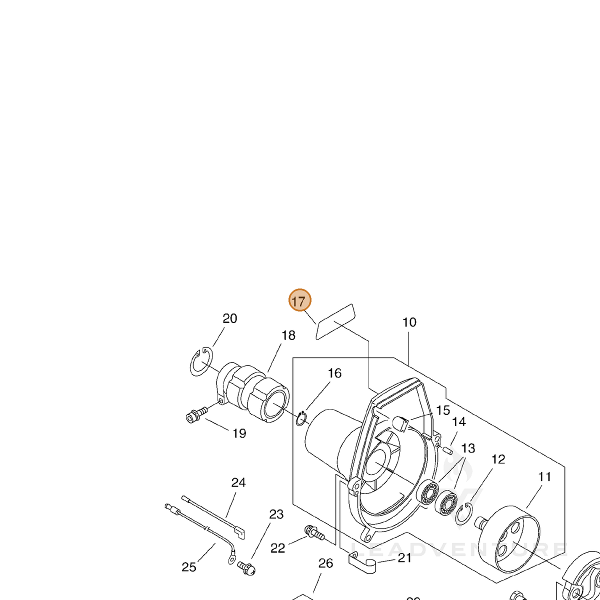 ECHO part X547000480 — IPL diagram snippet (6x zoom, amber highlight)