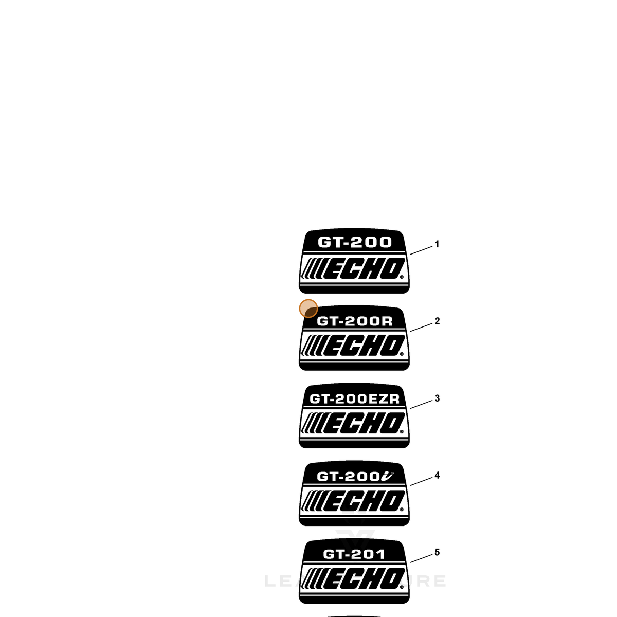 ECHO part X547000550 — IPL diagram snippet (6x zoom, amber highlight)