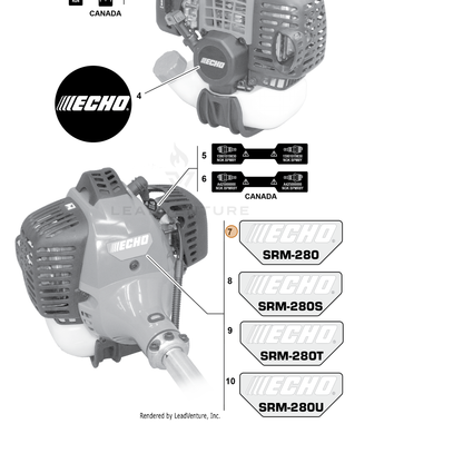 ECHO part X547000800 — IPL diagram snippet (6x zoom, amber highlight)