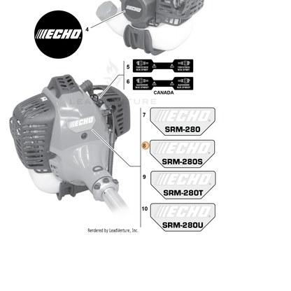 ECHO part X547000810 — IPL diagram snippet (6x zoom, amber highlight)