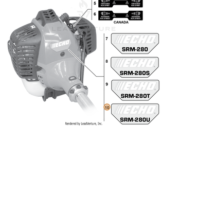 ECHO part X547000890 — IPL diagram snippet (6x zoom, amber highlight)