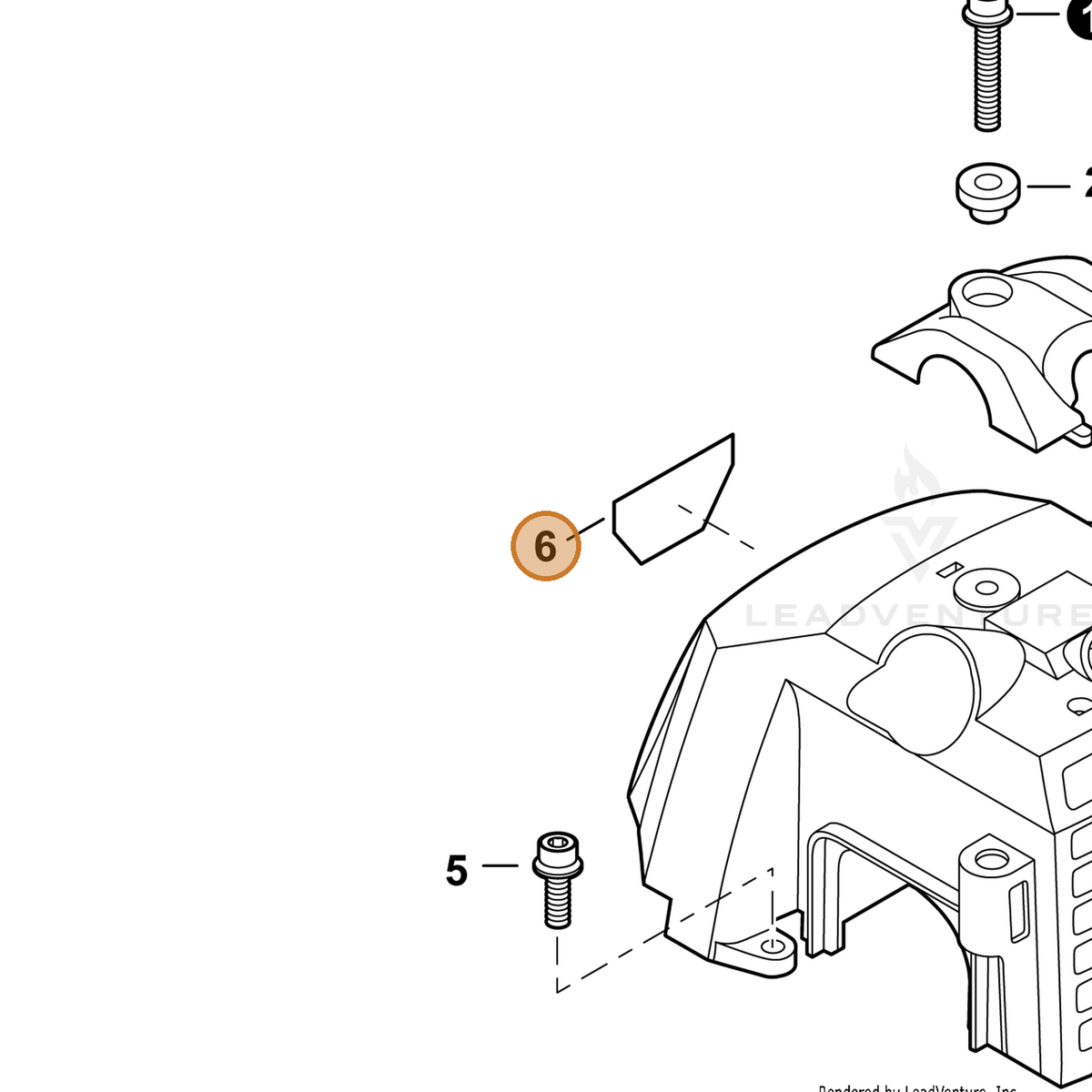 ECHO part X547001040 — IPL diagram snippet (6x zoom, amber highlight)