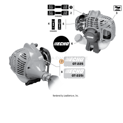 ECHO part X547001310 — IPL diagram snippet (6x zoom, amber highlight)