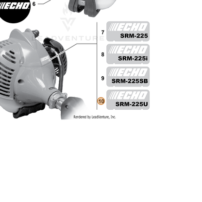 ECHO part X547001330 — IPL diagram snippet (6x zoom, amber highlight)