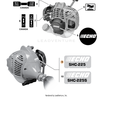 ECHO part X547001340 — IPL diagram snippet (6x zoom, amber highlight)