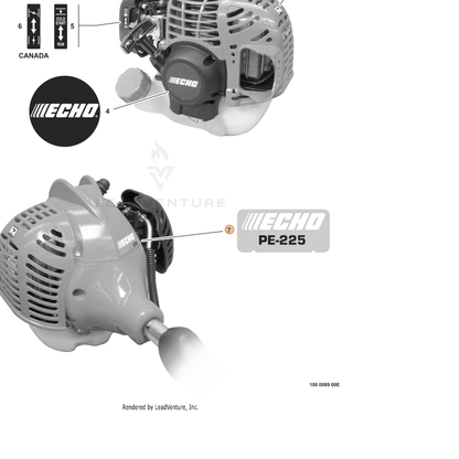 ECHO part X547001380 — IPL diagram snippet (6x zoom, amber highlight)