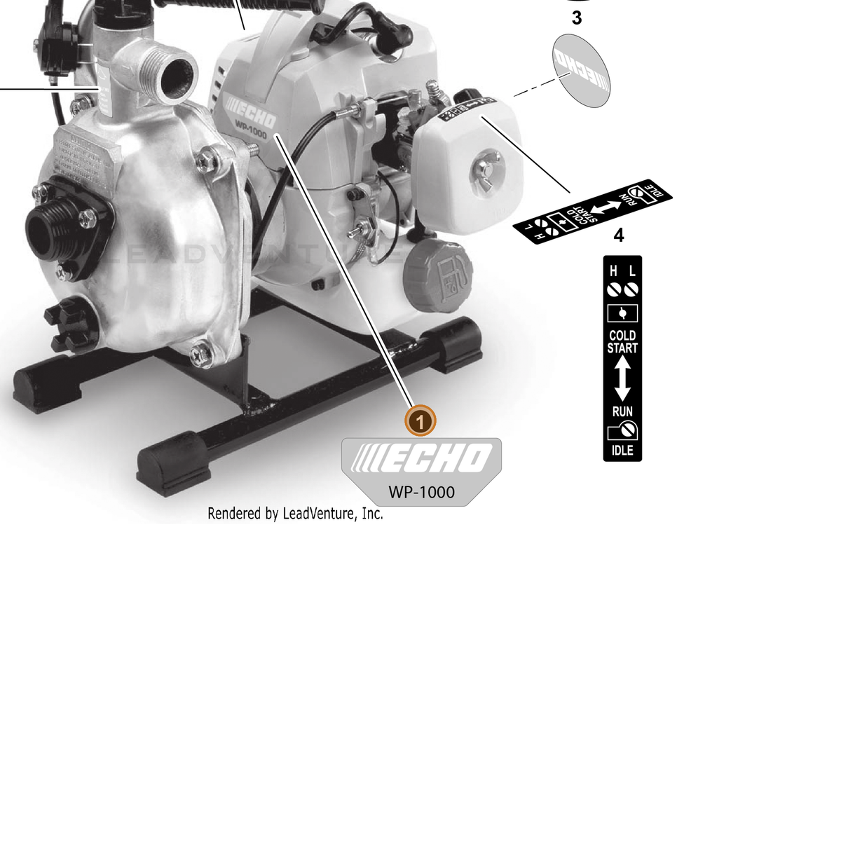 ECHO part X547001510 — IPL diagram snippet (6x zoom, amber highlight)