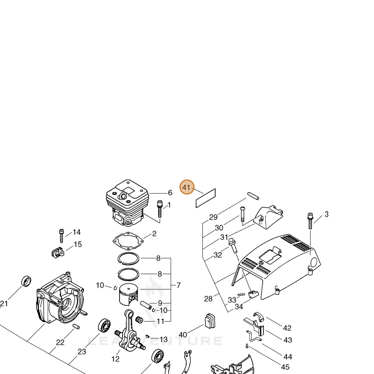 ECHO part X547001710 — IPL diagram snippet (6x zoom, amber highlight)