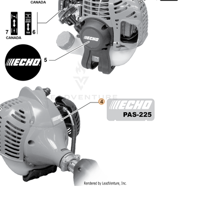 ECHO part X547001780 — IPL diagram snippet (6x zoom, amber highlight)