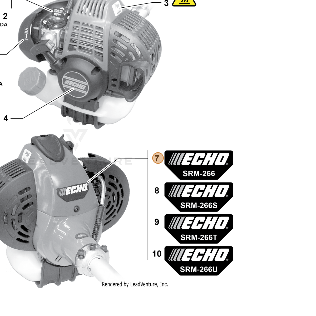 ECHO part X547001970 — IPL diagram snippet (6x zoom, amber highlight)