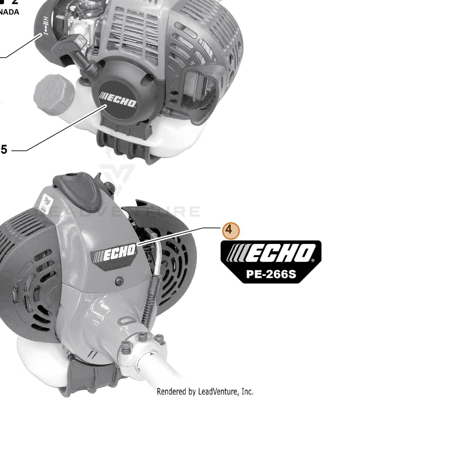 ECHO part X547002030 — IPL diagram snippet (6x zoom, amber highlight)