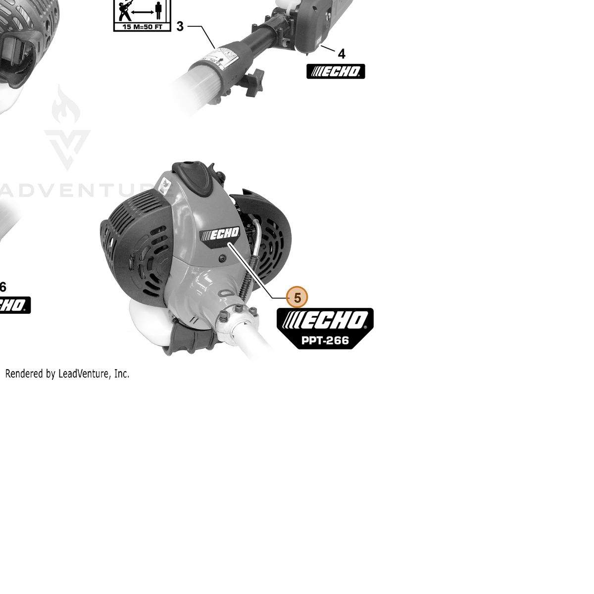 ECHO part X547002050 — IPL diagram snippet (6x zoom, amber highlight)