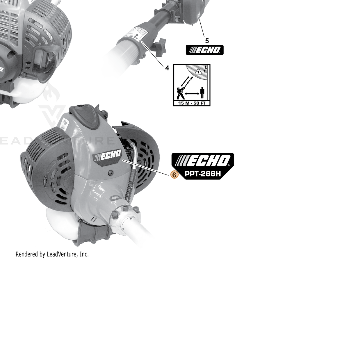 ECHO part X547002060 — IPL diagram snippet (6x zoom, amber highlight)