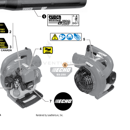 ECHO part X547002090 — IPL diagram snippet (6x zoom, amber highlight)