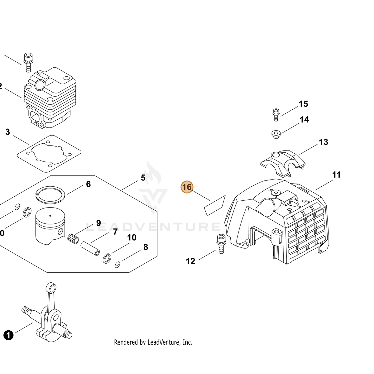 ECHO part X547002870 — IPL diagram snippet (6x zoom, amber highlight)