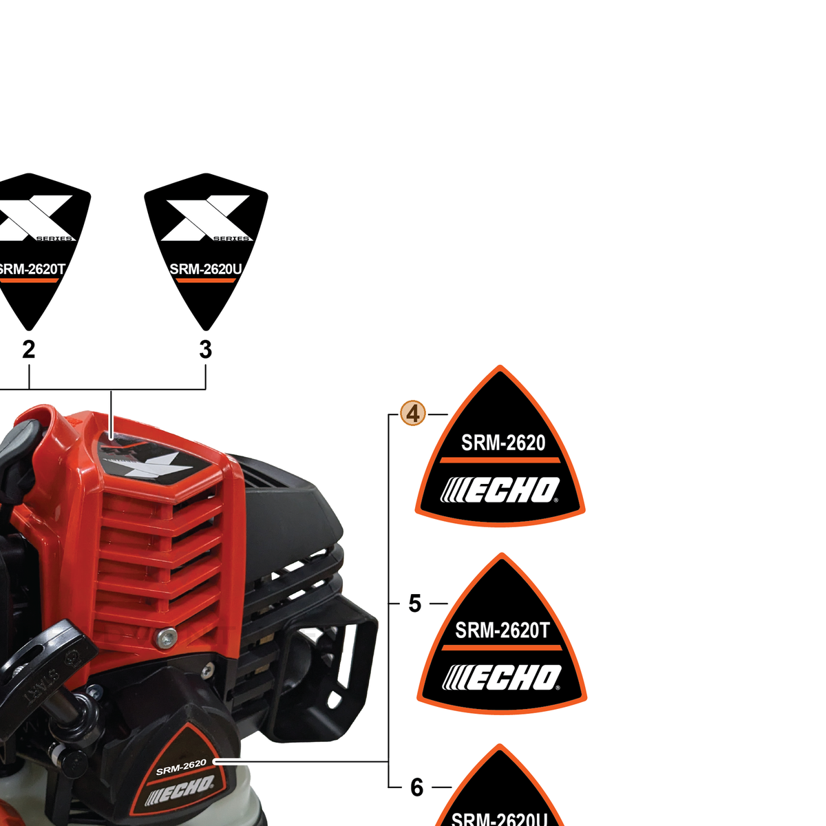 ECHO part X547002880 — IPL diagram snippet (6x zoom, amber highlight)