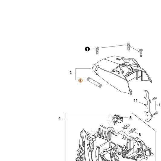 Echo part X562000870 — IPL diagram snippet (6x zoom, amber highlight)