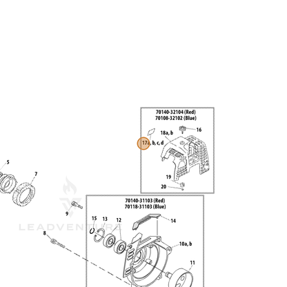 Echo part X562001380 — IPL diagram snippet (6x zoom, amber highlight)