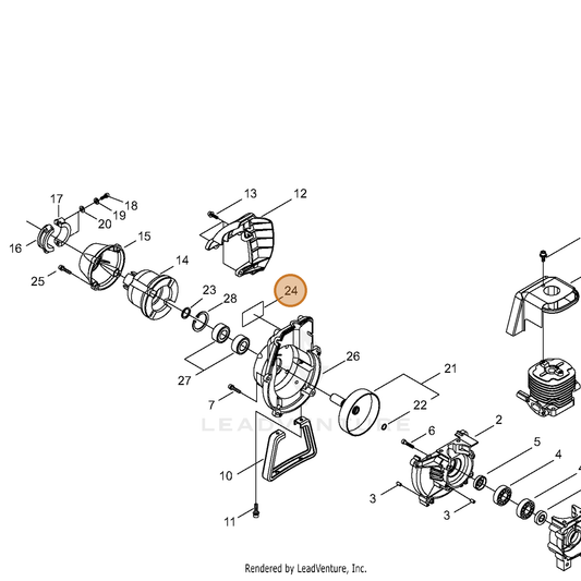Echo part X562001410 — IPL diagram snippet (6x zoom, amber highlight)